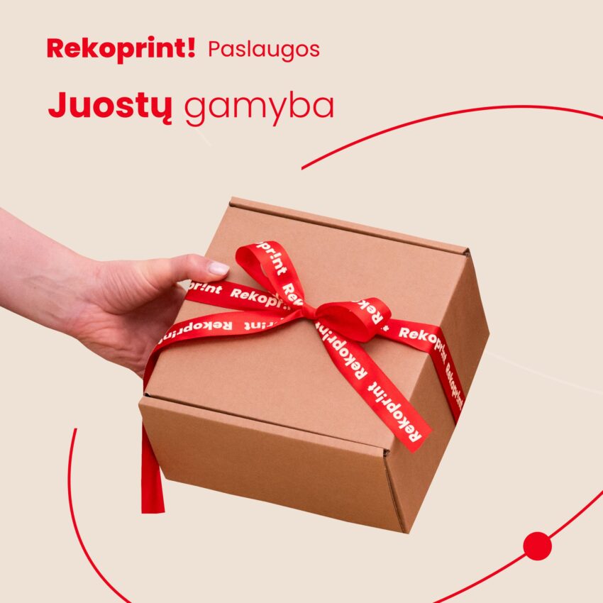Juostelių gamyba su logotipu